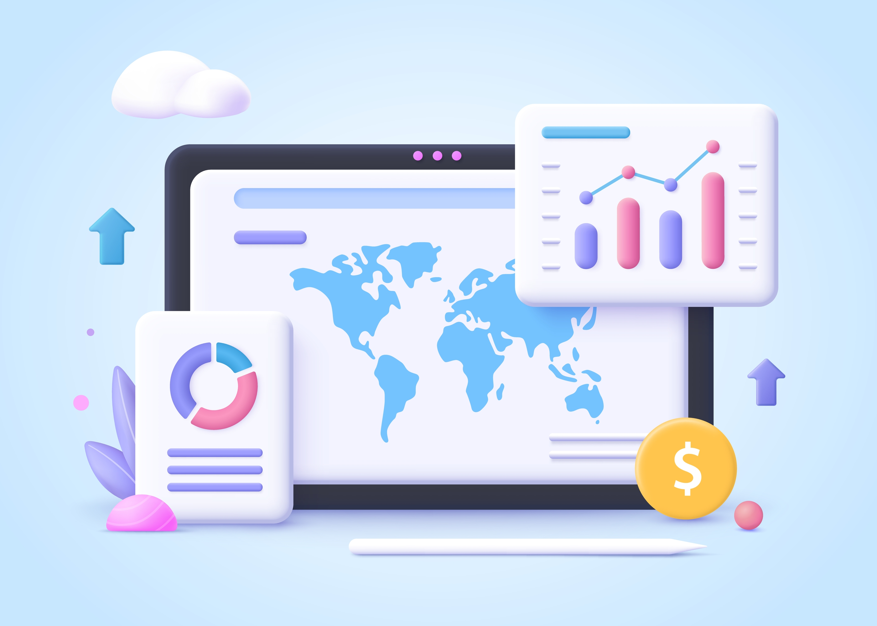 Concept,Of,Business,Trend.,Trend,Analysis,And,Project,Promotion.,3d