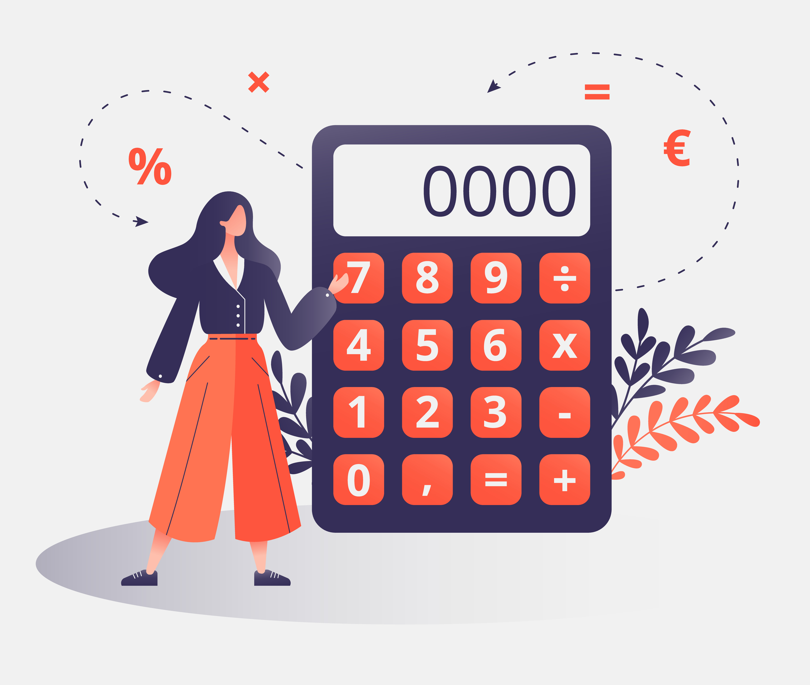 Female,Professional,With,Calculator,For,Math,Operations,,Budget,,Analytics,,Data,